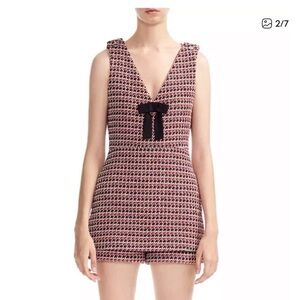 Maje Black and Red Patterned Jumpsuit